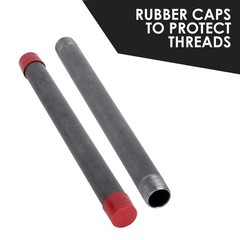 3/4&rdquo; x 30&rdquo; Black Steel Plumbing Pipe, Pre Cut, 3/4&Prime; x 30&Prime;, Gray