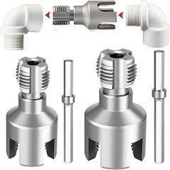 2pcs Integrated Internal & External Pipe Threading-Tool,PVC Pipe Threader Kit