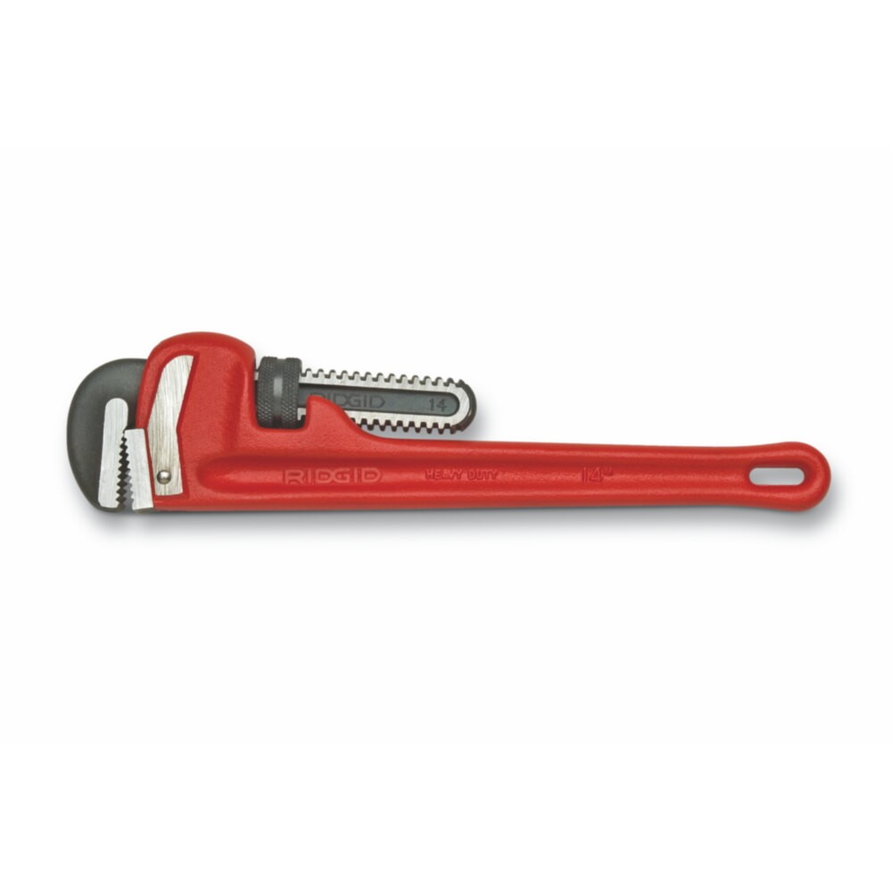 Wright 9R31015 Red Heavy Duty Pipe Wrench &ndash; Ridgid 12&Prime; Length Max Dia 2&Prime;