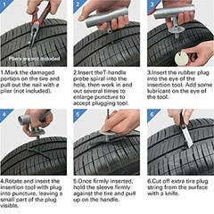 Universal Tire Repair Kit, Heavy Duty Car Emergency Tool Kit for Flat Tire Pu&hellip;