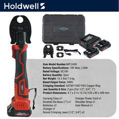 ASTM F1807 18V Electric Pipe Crimping Tool for 1/2&Prime; 3/4&Prime; 1&Prime;PEX Pipe Copper Rings