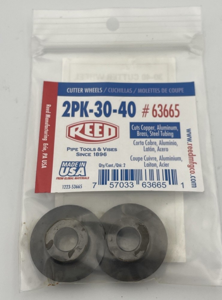 Reed 2PK-30-40 Cutter Wheels for Tubing Cutters for Cu, Al, Steel 2 ct #63665