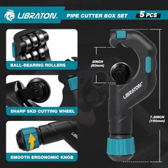 LIBRATON 5PCS Copper Pipe Cutter Tool 1/8&Prime;- 2&Prime;, Heavy-Duty Tubing Cutters | with