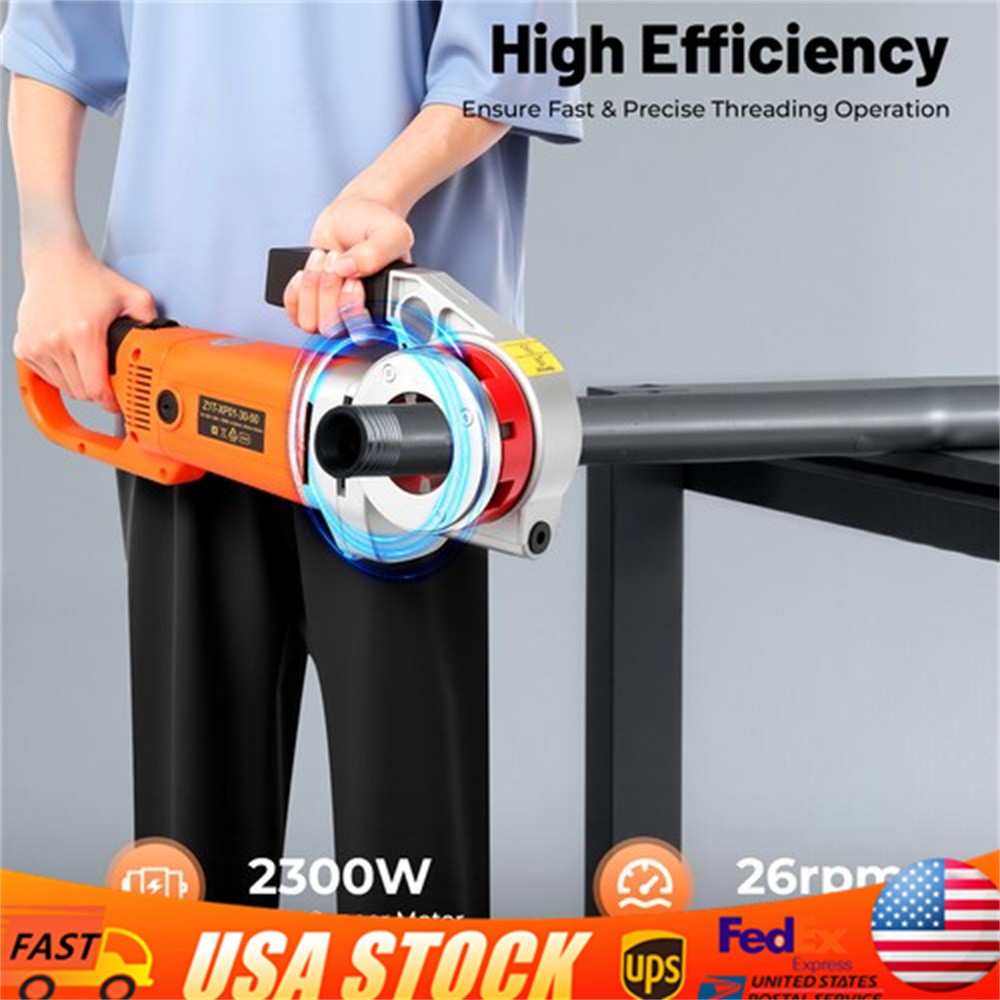 2300W Electric Pipe Threader Pipe Threading Machine 6 Dies 1/2-2&Prime; HD Pipe Cutter
