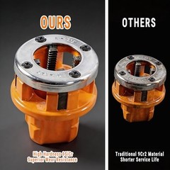 Ratchet Pipe Threader Kit with 3 NPT Dies for Metal Pipes and Storage Case