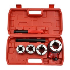 Portable Pipe Threader Set with Case 4 Hinge Plate Heads Pipe Threading Tool Set