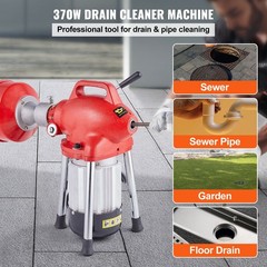 120FT x 5/8&Prime; Drain Auger w/370W 7 Cutters