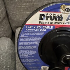 Cobra Products Metal Drum Auger 25 Foot Cable 1/4&rdquo; Preowned