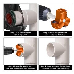 8Pcs PVC Pipe Reamer Kit PVC Fitting Saver (1/2&Prime;+3/4&Prime;+1&Prime;+1-1/4&Prime;+1-1/2&Prime;+2&Prime;+3&Prime;+4&Prime;)