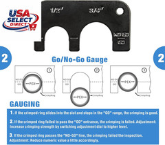 Combo Angle Head PEX Crimping Tool 1/2&Prime; & 3/4&Prime; with Go/No-Go Gauge