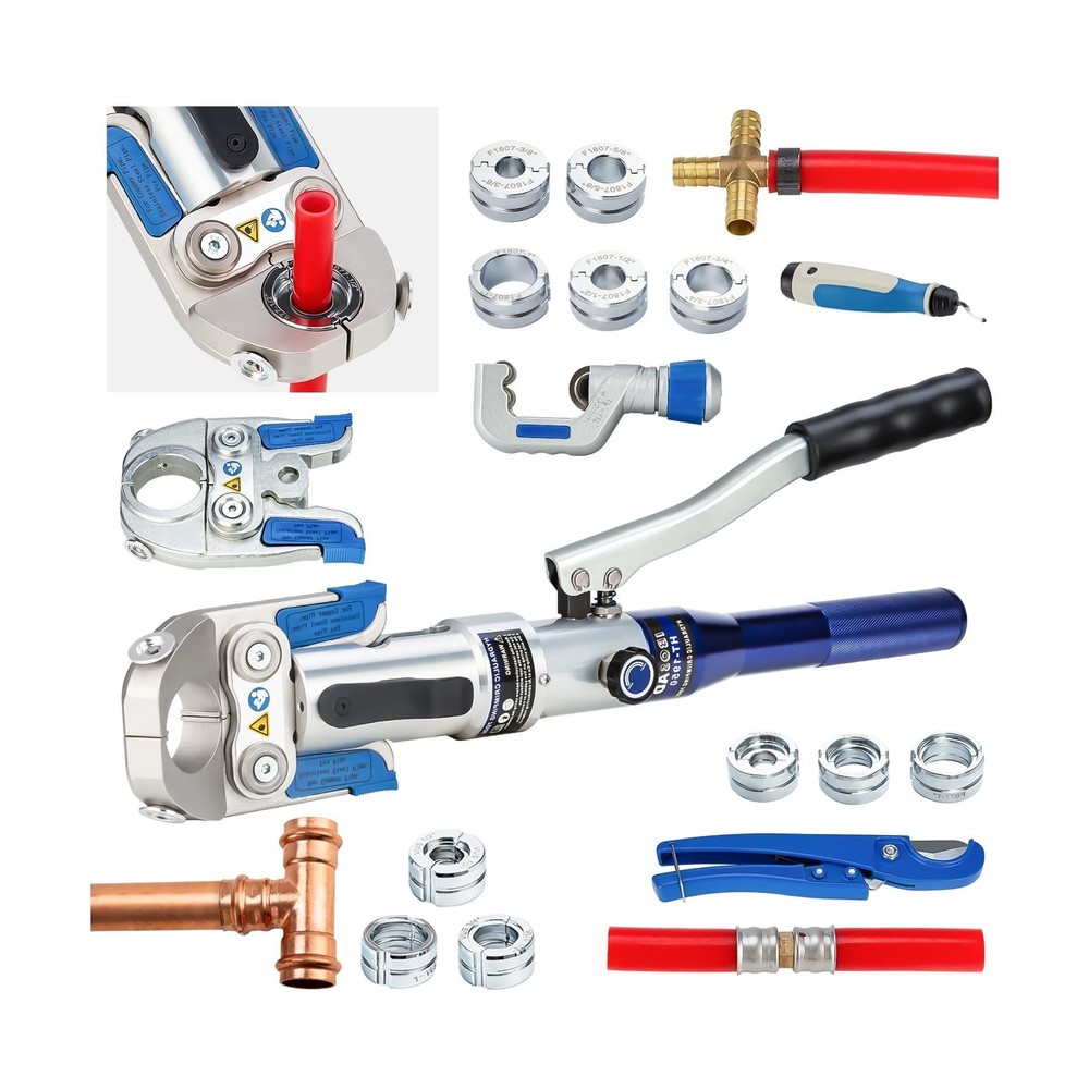 Hydraulic Copper Pipe Tube Fittings Crimping Tool with 30&deg; Angle Jaw with1/