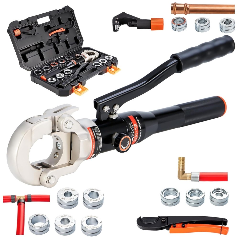 Compact Copper Pipe Crimping Tool with Rotatable Head