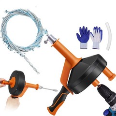 Drain Auger 25ft 1/4in Drum Plumbing Drain Snake For Toilets And Drains