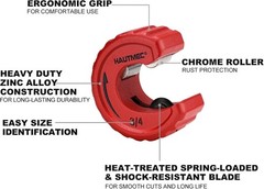 HAUTMEC 3PCS Copper Tubing Cutter Set Pipe Cutter Kit