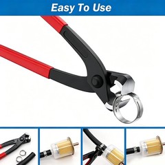 9 Inch Carbon Steel Hose Clamp Crimping Tool Ear Clamp Pliers Pinch Tool Red