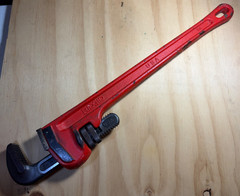 RIDGID 24&Prime; Straight Pipe Wrench 3&Prime; Capacity, Made in USA, Nice !