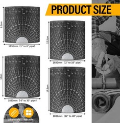4 Piece Flexible Pipe Measuring Tool &ndash; Pipe Wrap Around for 1&Prime; to 48&hellip;