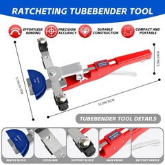 Tube Bender Kit, for 1/4-7/8 O.D. 90&deg; Forward/Reverse Bending Ratcheting Tubing
