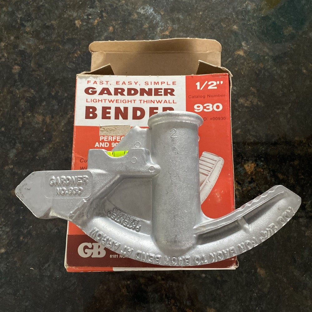 Gardner No. 930 Pipe Conduit Bender &ndash; 1/2&rdquo; Thin Wall with Double Levels