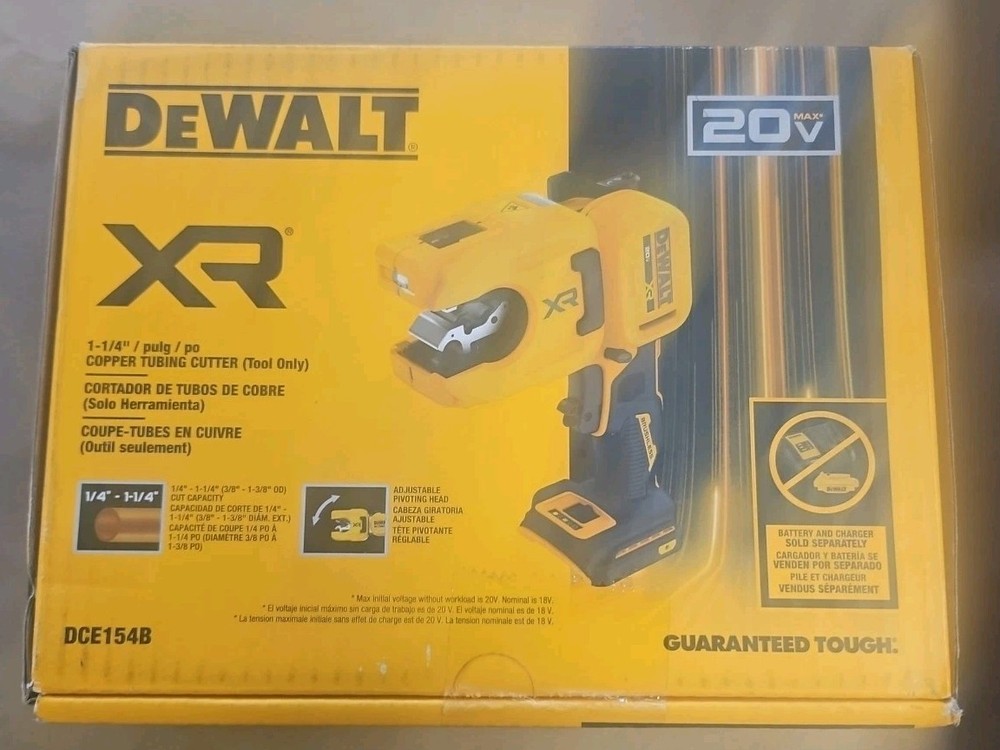 DEWALT DCE154B COPPER TUBING CUTTER (Tool Only) 1-1/4&Prime; BRAND NEW