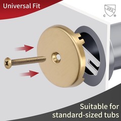 PRIMSOPH One Hole Overflow Faceplate Tub Drain Trim Kit Brushed Gold