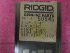 Ridgid 50945 1/2&Prime; -3/4&Prime; Grooving Right Hand &ndash; High Speed 515 Pipe Dies
