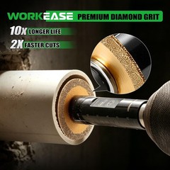 Inside Pipe Cutter Tool for PVC & ABS Pipes, 1/4&Prime; Hex Shank, 5 Diamond Grit Whee