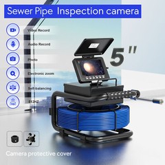 30M Pipe Inspection Camera with 512Hz Transmitter Sewer Camera Self Leveling 5&Prime;