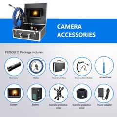 30M 1000TVL Sewer Pipe inspection Camera 512hz Self-leveling Meter Counter DVR