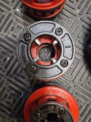 RIDGID 12 R PIPE THREADING DIE SET 1/2&Prime;-2&Prime; w Handle & Ratchet & Craftsman Die