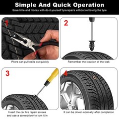 Screw in Tire Plugs 60PCS Heavy-Duty Kit &ndash; 30 Large & 30 Small for Car, Truck