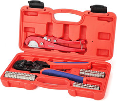 PC-PC02KIT PEX Clamp Crimping Tool Kit with 1/2 Inch and 3/4 Inch PEX