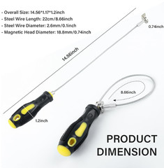 14.5&Prime; Magnetic Oil Drain Plug Removal Tool Flexible Oil Pan Bolt Remover