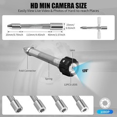 Sewer Camera, Drain Camera with 512Hz Locator and DVR-12 LEDs, 32GB SD Card