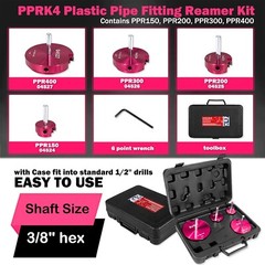 High-Strength 4-Piece Pipe Fitting Reamer Set for North American Pipe Diameters