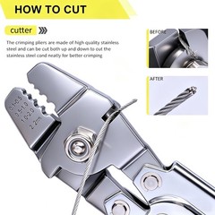 Twidec/Wire Rope Crimping Tool Up To 2.2mm Swaging With 66FT, 66ft