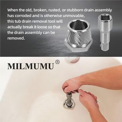 1.5&Prime; Tub Drain Extractor Removes Old Broken Stubborn（ Chrome Accessories