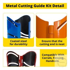 3 Piece Magnetic Metal Pipe Cutting Guide, Steel Includes Sizes: 1-7/8&Prime;, 2-3/8&Prime;