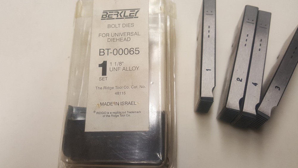New Berkley Bolt Dies for Universal Die Head 1 1/8&Prime; UNF Alloy (Ridgid #48115)