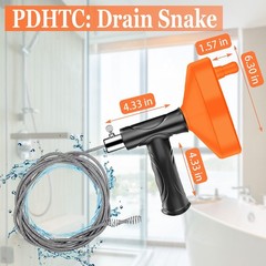 33 Feet Drain Snake Auger, Plumbing Hair Clog 33 Feet, 33