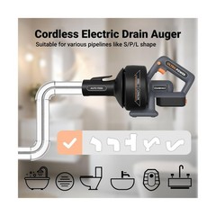 Electric Drain Auger 25ft auto feed Cordless Drain Cleaner machine Plumbing s&hellip;