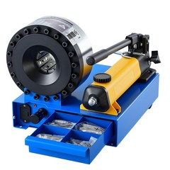 High Pressure Hydraulic Hose Crimper, Manual Hose Crimping Tool with 8 Dies &