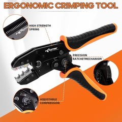 5PCS Ratchet Wire Crimping Tool Kit with Quick-Change Jaws for Heat Shrink, Insu