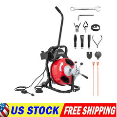 Auto Feed 75 FT x 1/2 In Drain Cleaner Machine 250W Portable Sewer Snake Auger