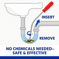 Manual Drain Snake Auger 10 Ft Pipe Clog Remover for Sink Tub Shower Toilet