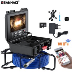 9&rdquo; 50M HD WIFI Sewer Camer Pipe Inspection Camera Meter Counter 23mm Video DVR