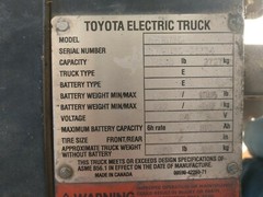 Toyota Electric Battery Pallet Jack Model 6HBW30 w/ Charger 6000lb 24VDC