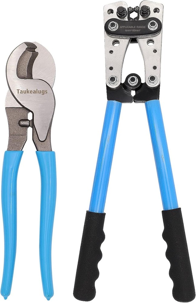 Wire Lug Crimping Tool for Battery Cables AWG 8,6,4,2,1,1/0 with Wire Cutter