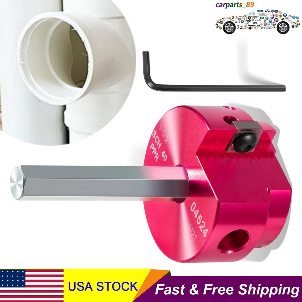 1-1/2 Inch PVC Pipe Reamer &ndash; Aluminum Head, PVC Pipe Tool Fits 1/2-Inch Drills
