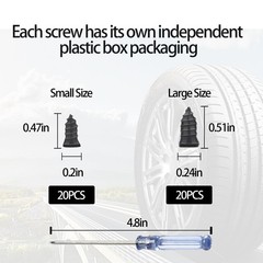 Tire Repair Kit 40PCS with 20 Large 20 Small Nails for Car Motorcycle &ndash; Easy